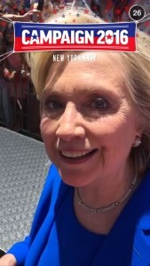 A snap from Hillary Clinton's Snapchat (hillaryclinton)