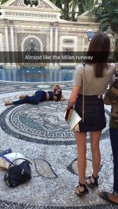 A snap from Shiona Turini's Snapchat (shionat)