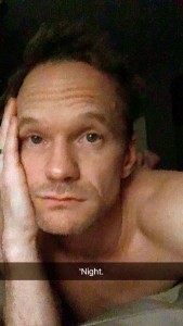 A snap from Neil Patrick Harris's Snapchat (storyofnph)