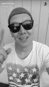 A snap from Geir Ove Pedersen's Snapchat (geeohsnap)