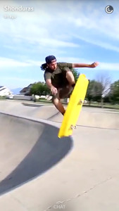 A snap from Shaun McBride's Snapchat (shonduras)