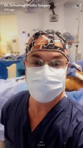 A snap from Dr. Schulman Plastic Surgery's Snapchat (nycplasticsurg)