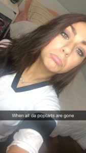 A snap from Andrea Russett's Snapchat (andwizzle)